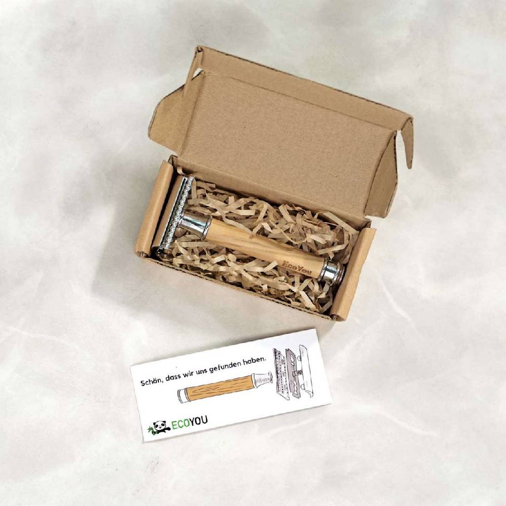 Ecoyou EcoYou Shaver Olive Wood Wooden Handle - For Plastic Free Bathroom