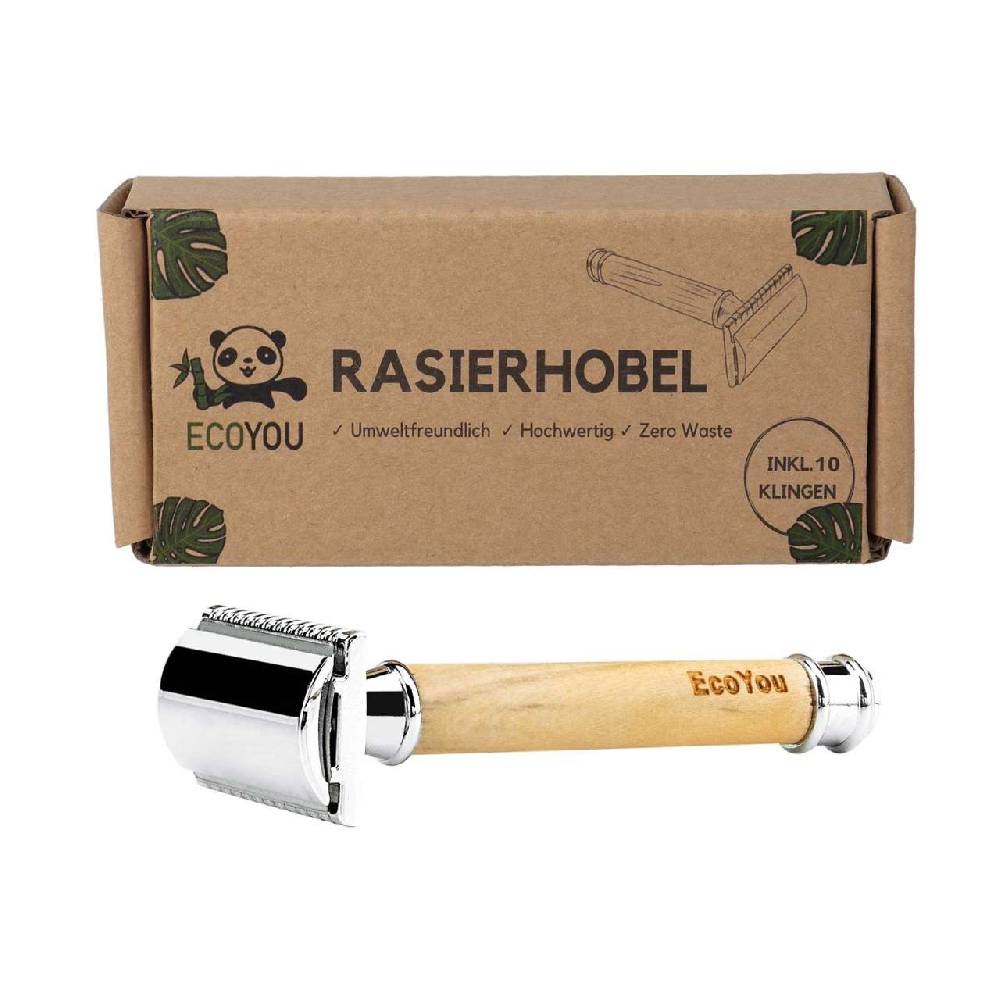 Ecoyou EcoYou Shaver Olive Wood Wooden Handle - For Plastic Free Bathroom