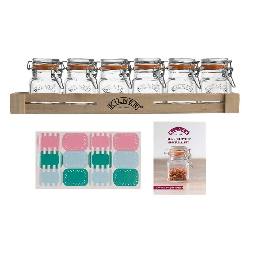 listing/manufacturer/sSupplier/312 Kilner spice jars set with wooden shelf and 6 iron jars