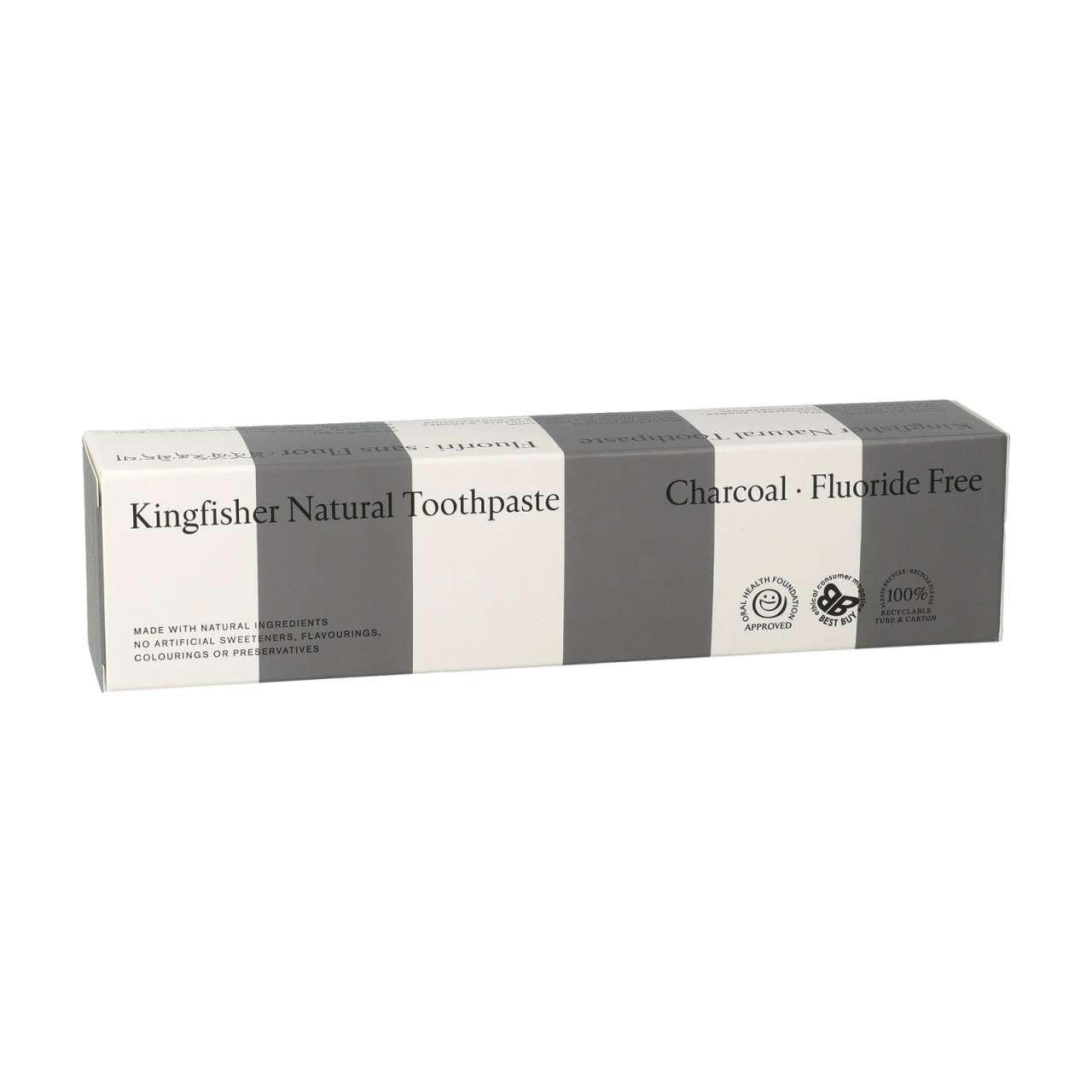 kingfisher Kingfisher toothpaste with activated carbon natural whitening effect, fluoride