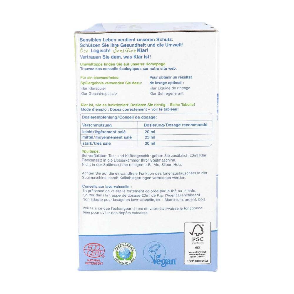 Klar Dishwasher Detergent Fragrance Free