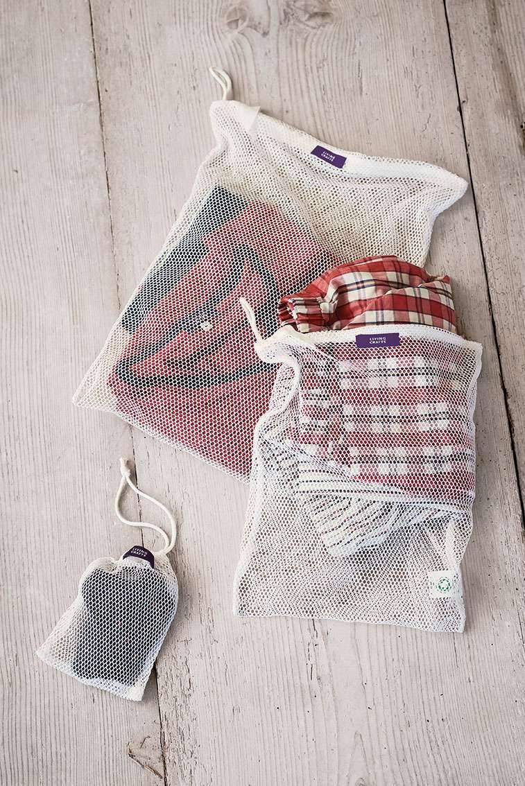 Living-crafts Laundry Net Cotton With Zipper - Buy In Set Of 2