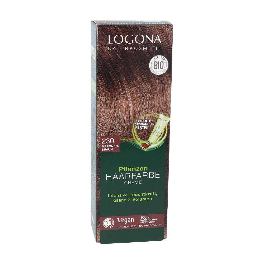logona Logona plant hair color cream chestnut brown for shiny hair