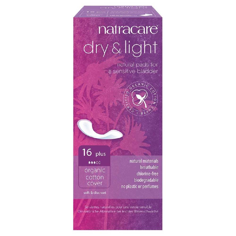 natracare Natracare Dry & Light Plus Insoles for bladder weakness with organic cotton