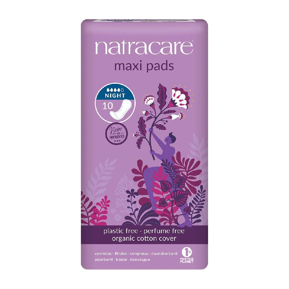 natracare Natracare Natural Pads (Night Time), 10 pieces
