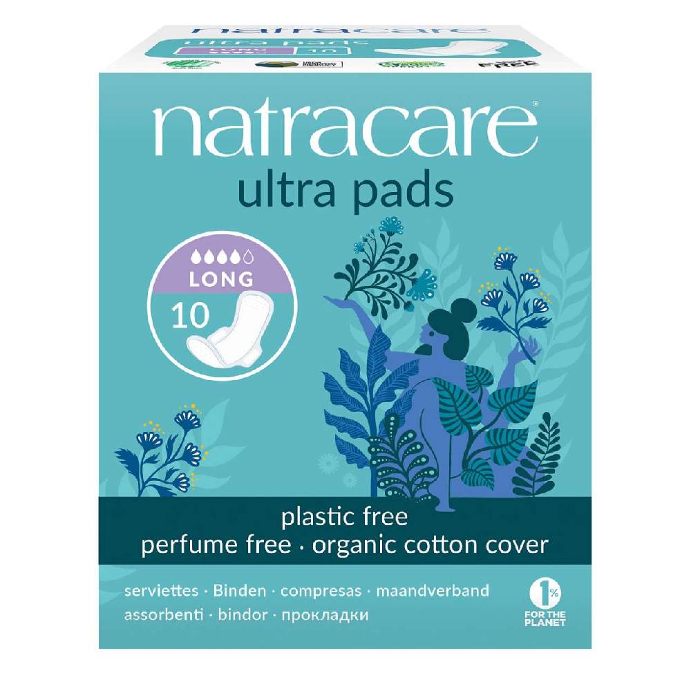 natracare Natracare Natural Sanitary Pads ultra long with wings, 10 pieces