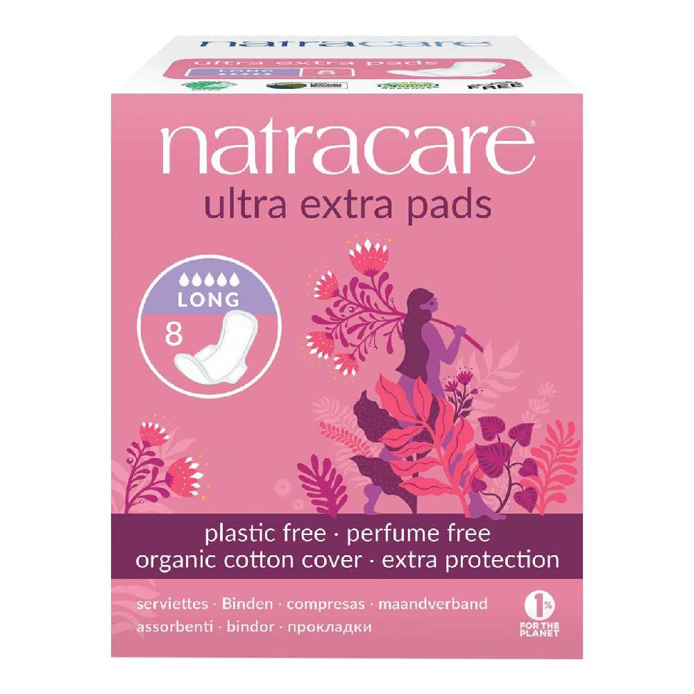 natracare Natracare sanitary towels ultra extra long, wings, 8 pcs