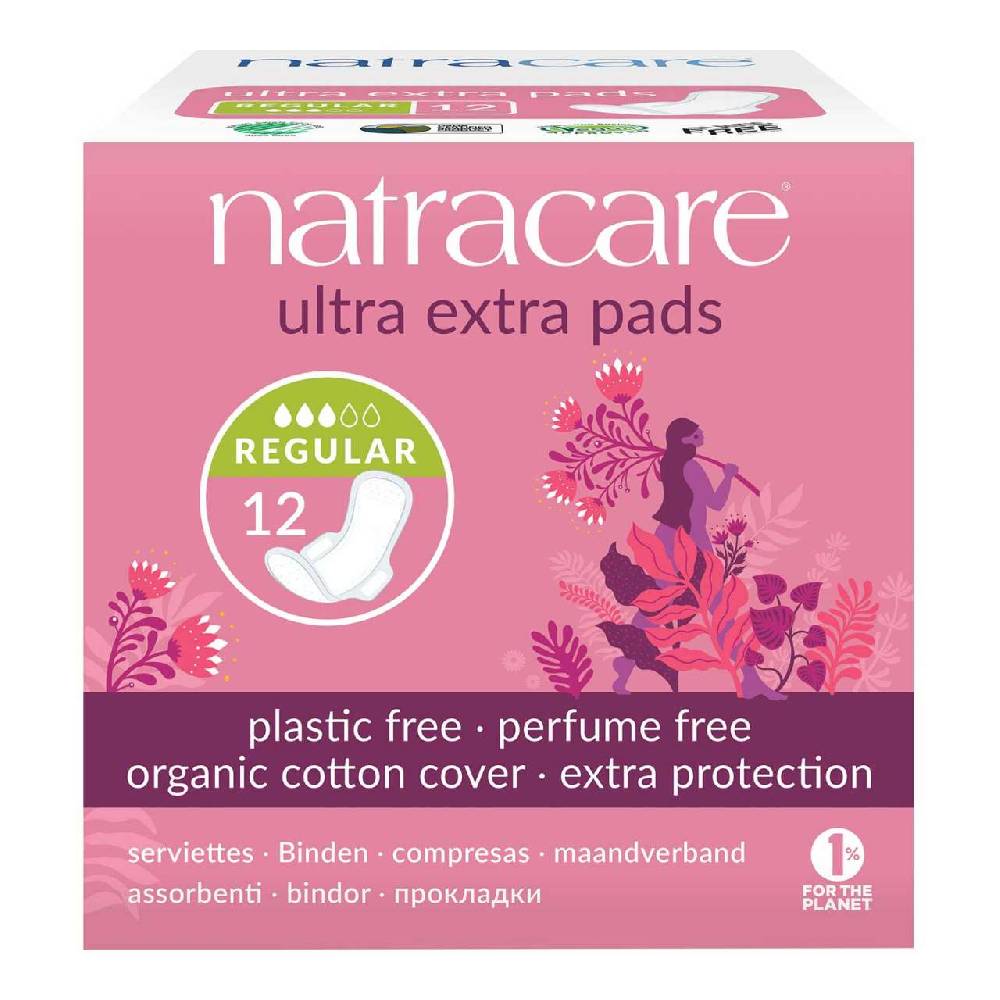 natracare Natracare sanitary towels ultra extra normal, wings, 12 pcs