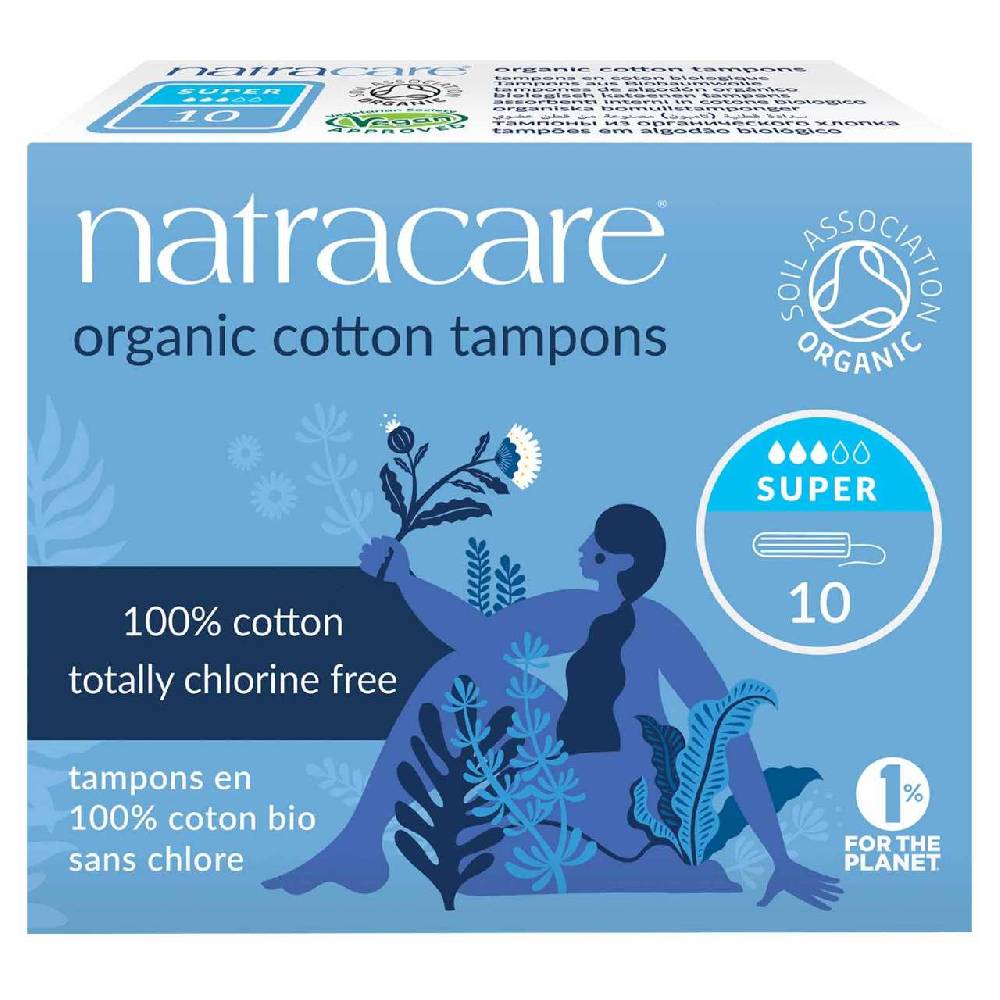natracare Natracare Super Tampons made of organic cotton in a 10 piece travel pack