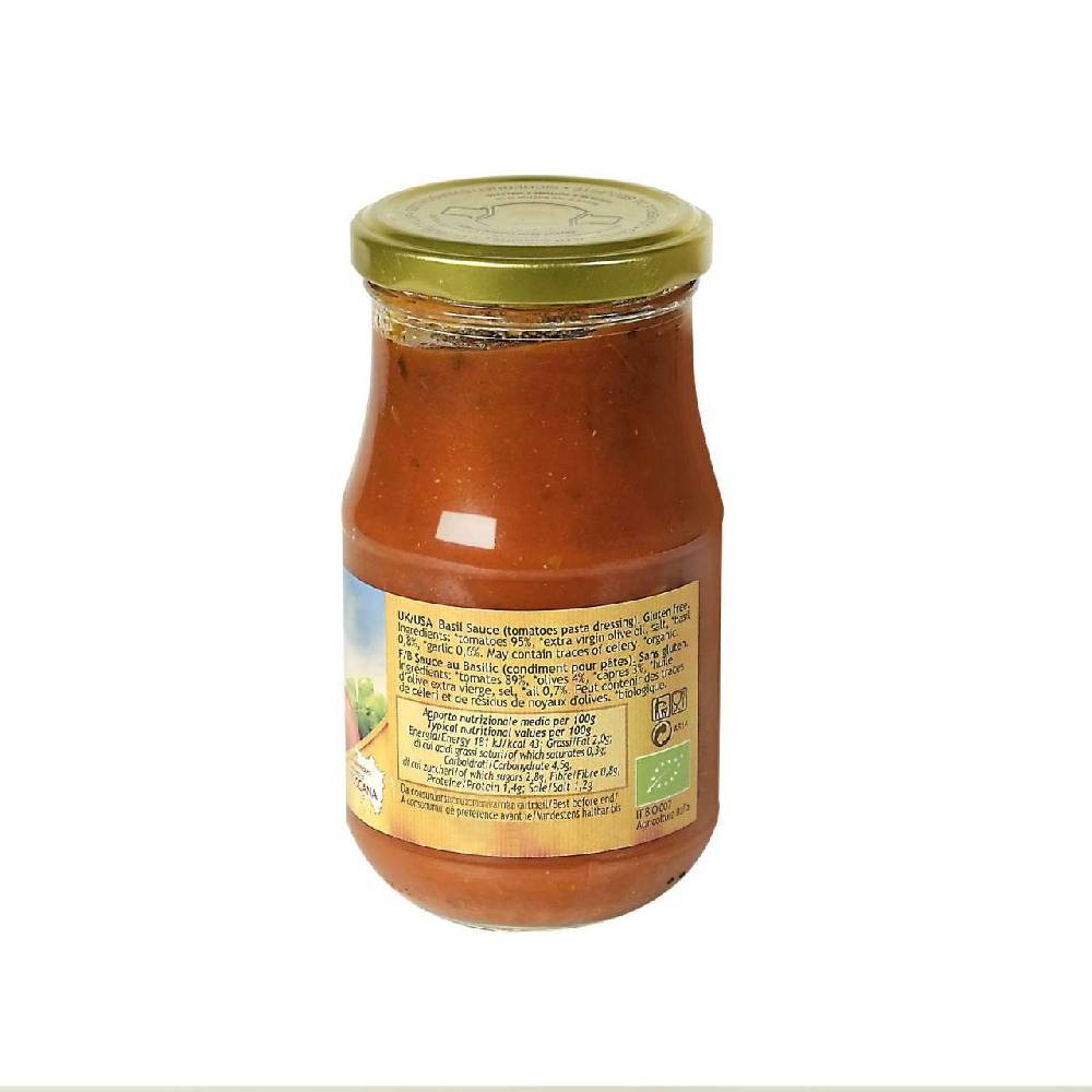 Natura-toscana Organic Tomato Sauce With Basil For Delicious Pasta Or Pizza