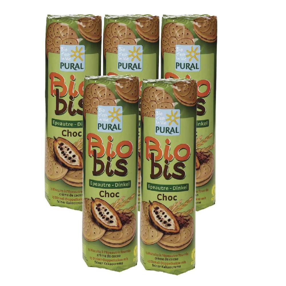 pural Spelt Choco Double Biscuits (5 x 300 grams)