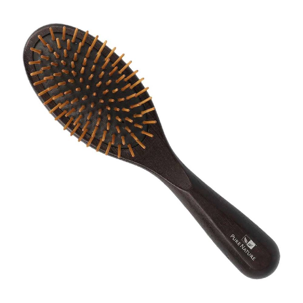 purenature Ash Wood Hair Brush With Wooden Pegs