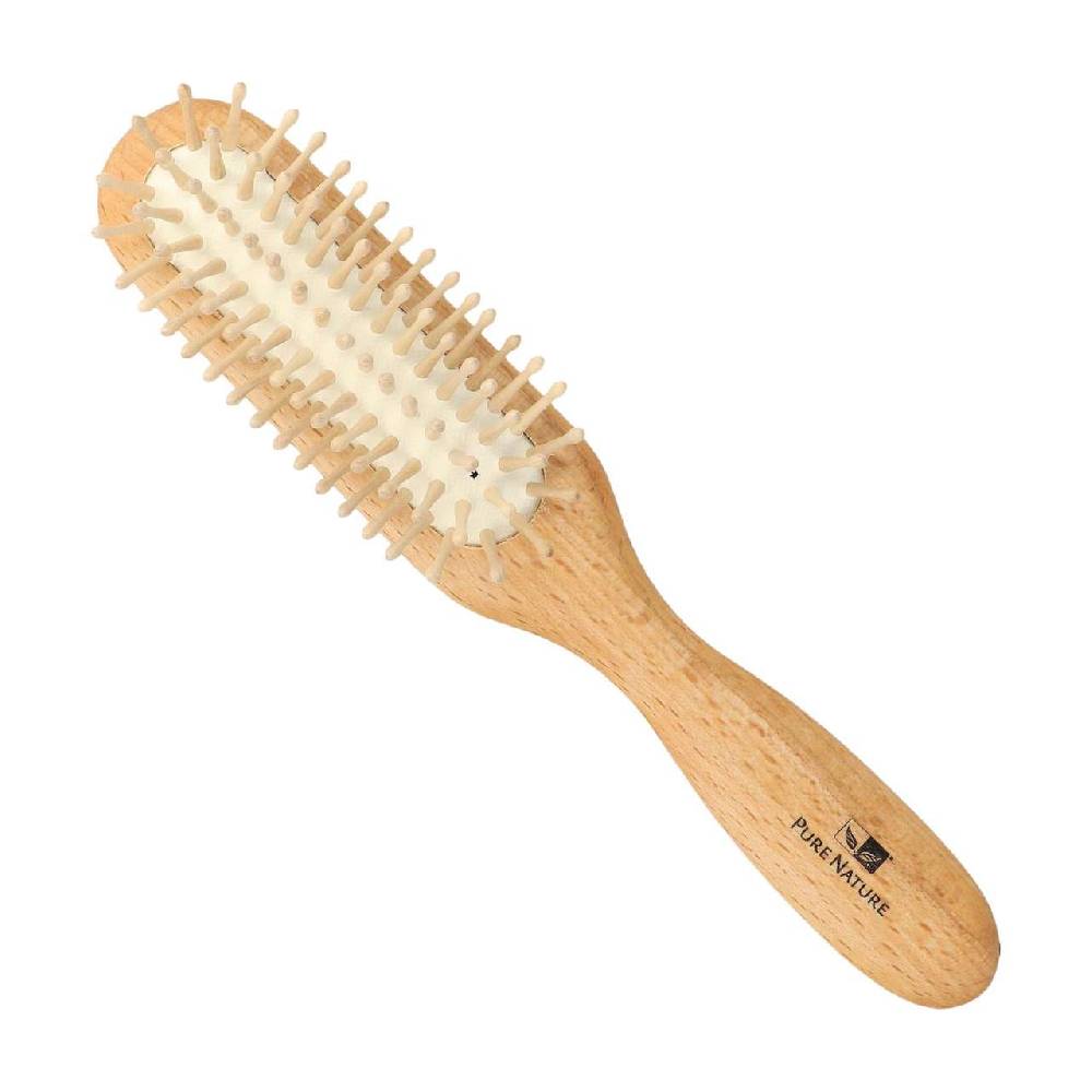 purenature Hairbrush With Rounded Off Wooden Knobs purenature Hairbrush With Rounded Off Wooden Knobs
