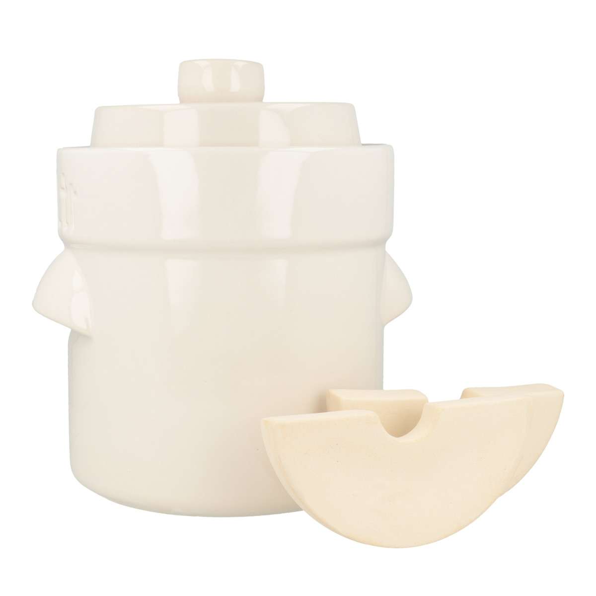 purenature PureNature rum pot/fermenting pot straight, with stone, cream colored