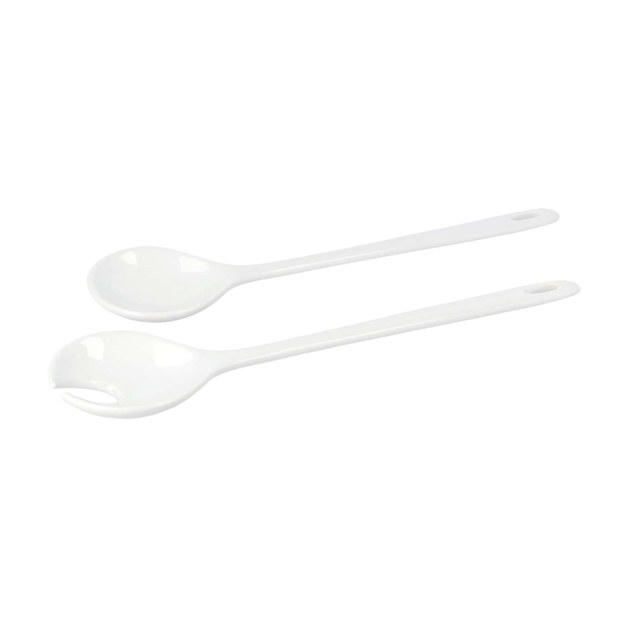 purenature PureNature White Porcelain Salad Spoon and Fork