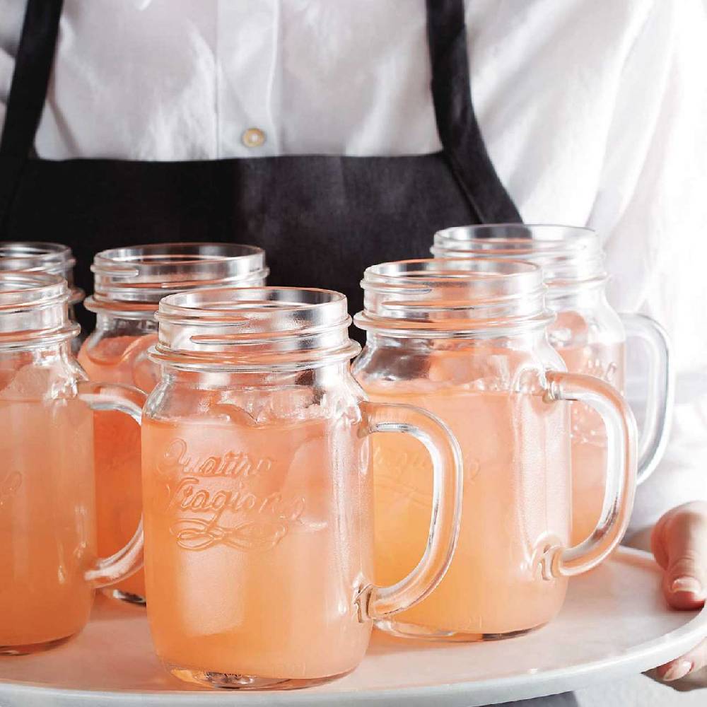 Quattro-stagioni Quattro Stagioni Vintage Glass Jars With Lids & Handles 400ml