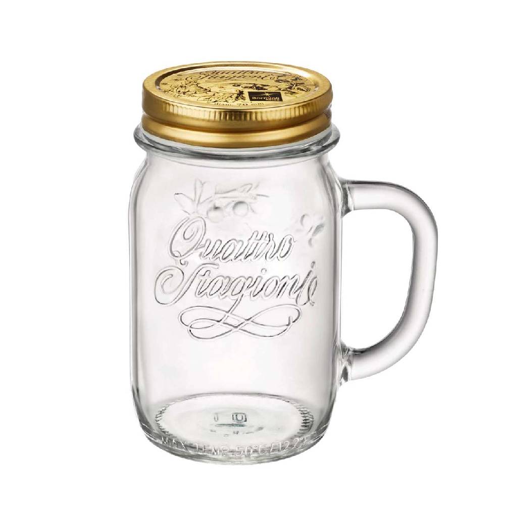 quattro-stagioni Quattro Stagioni Vintage Glass Jars with Lids & Handles 400ml