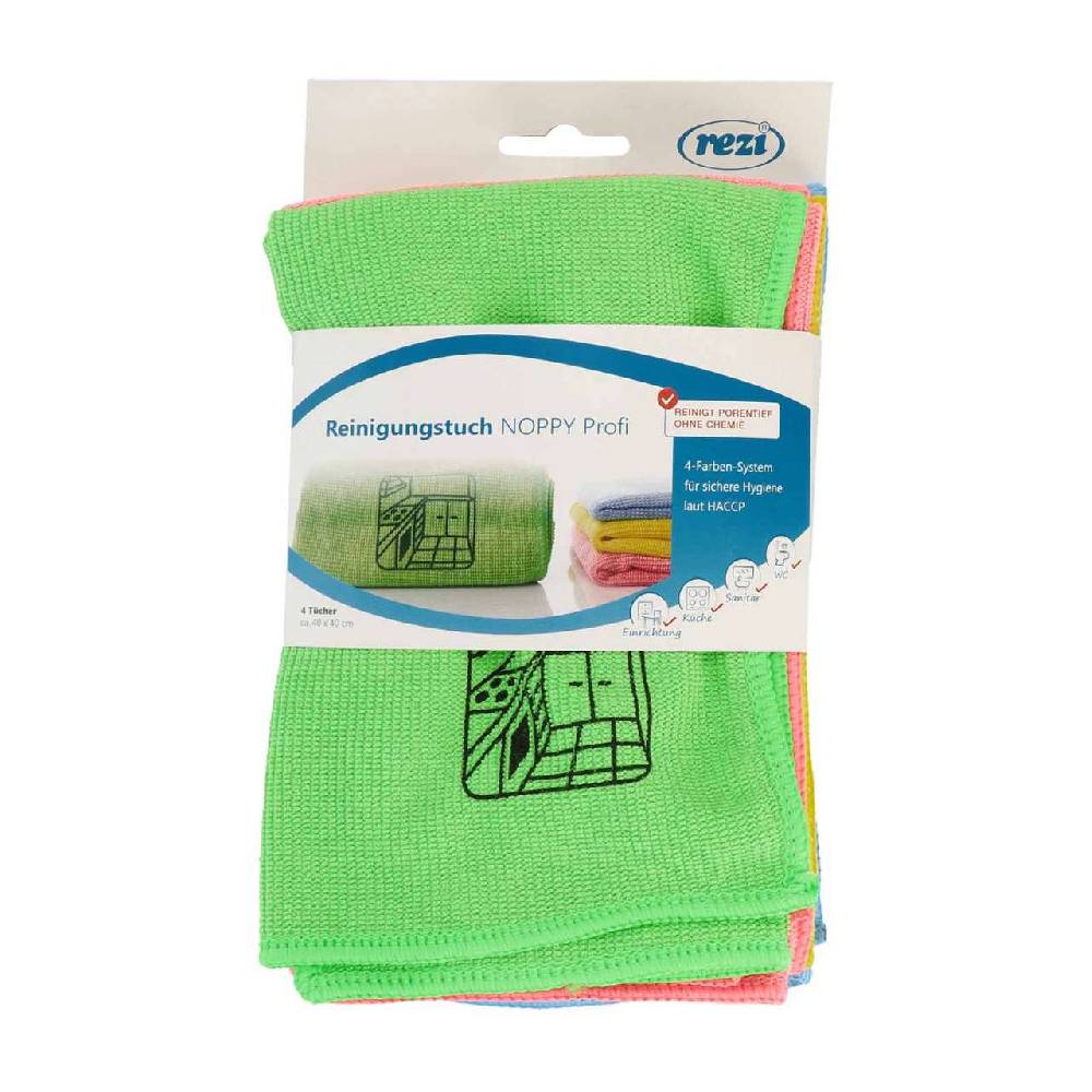 purenature Rezi microfiber cloth Noppy Profi in set of 4 with pictogram