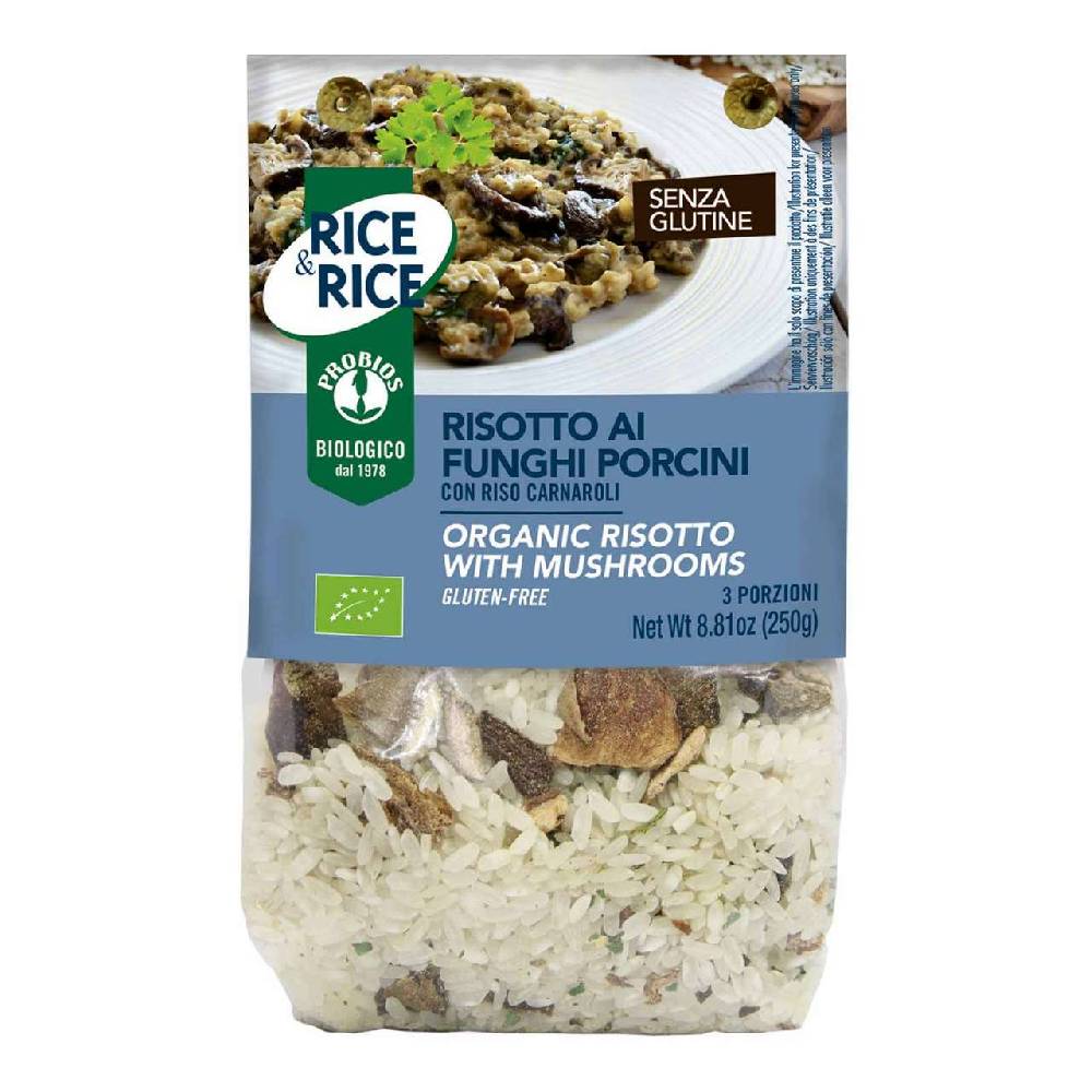 rice-rice Risotto ready meal with porcini mushrooms vegetarian & low fat