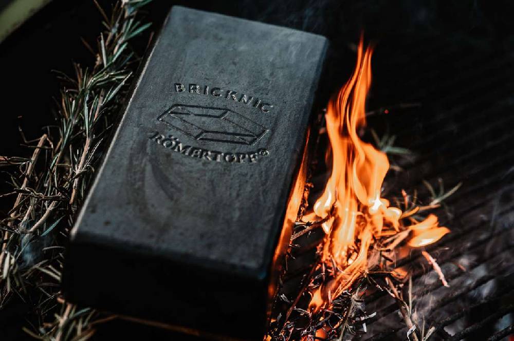 Roemertopf Roman Pot Brick, Black Glazed