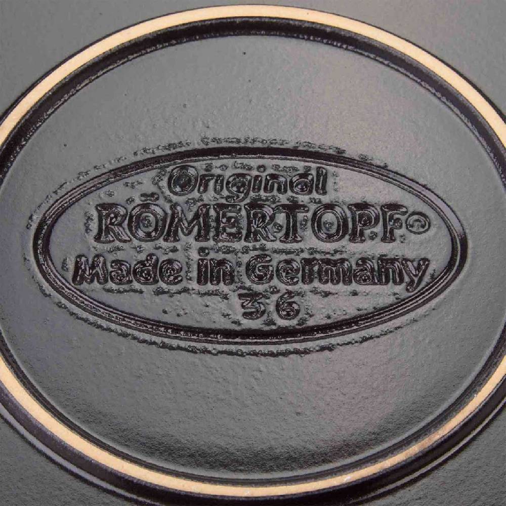 Roemertopf Römertopf Lafer BBQ Round Plancha, Knobs, Black Edition