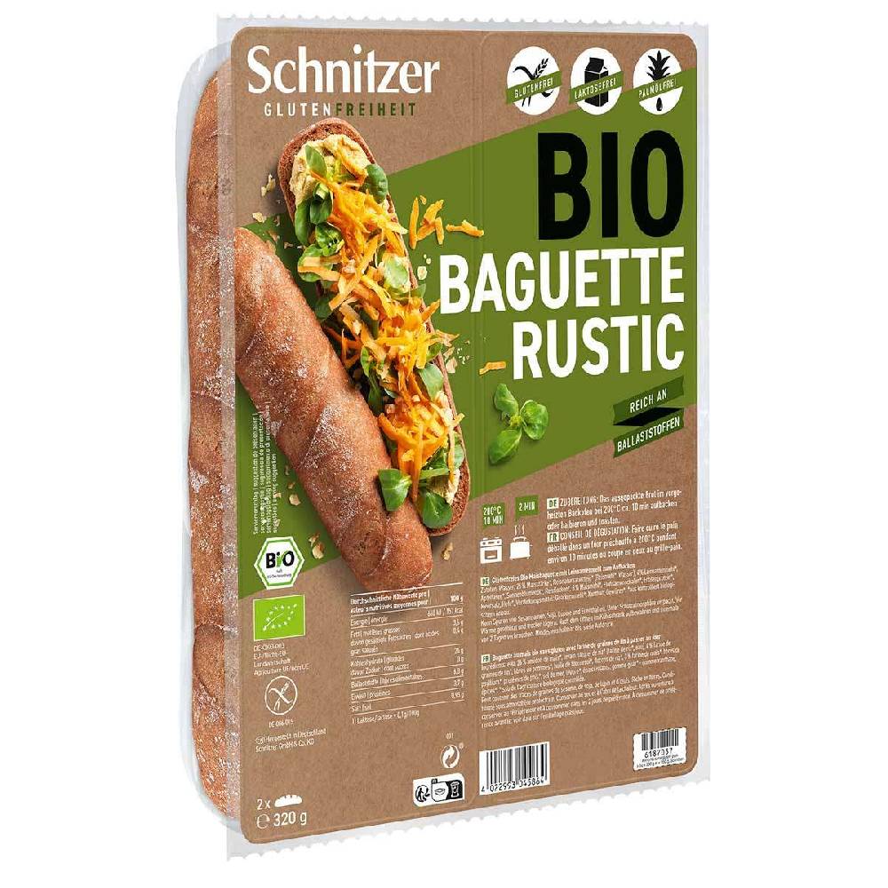 schnitzer Rustic baguette baked in the oven gluten-free & fibre-rich