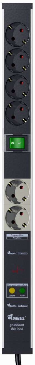 Danell Shielded Socket Strip With Overvoltage Protection 6-fold