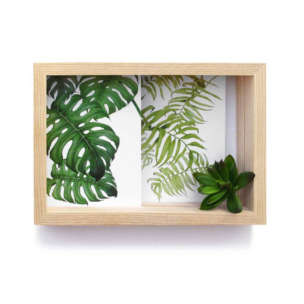 Side-by-side Side By Side Picture Frame For Postcards & To Complete With Decoration