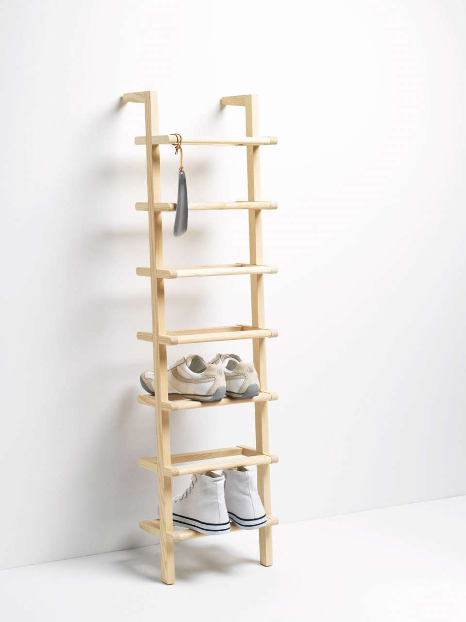 side-by-side Solid Shoe Rack "Lady" , Ash Wood