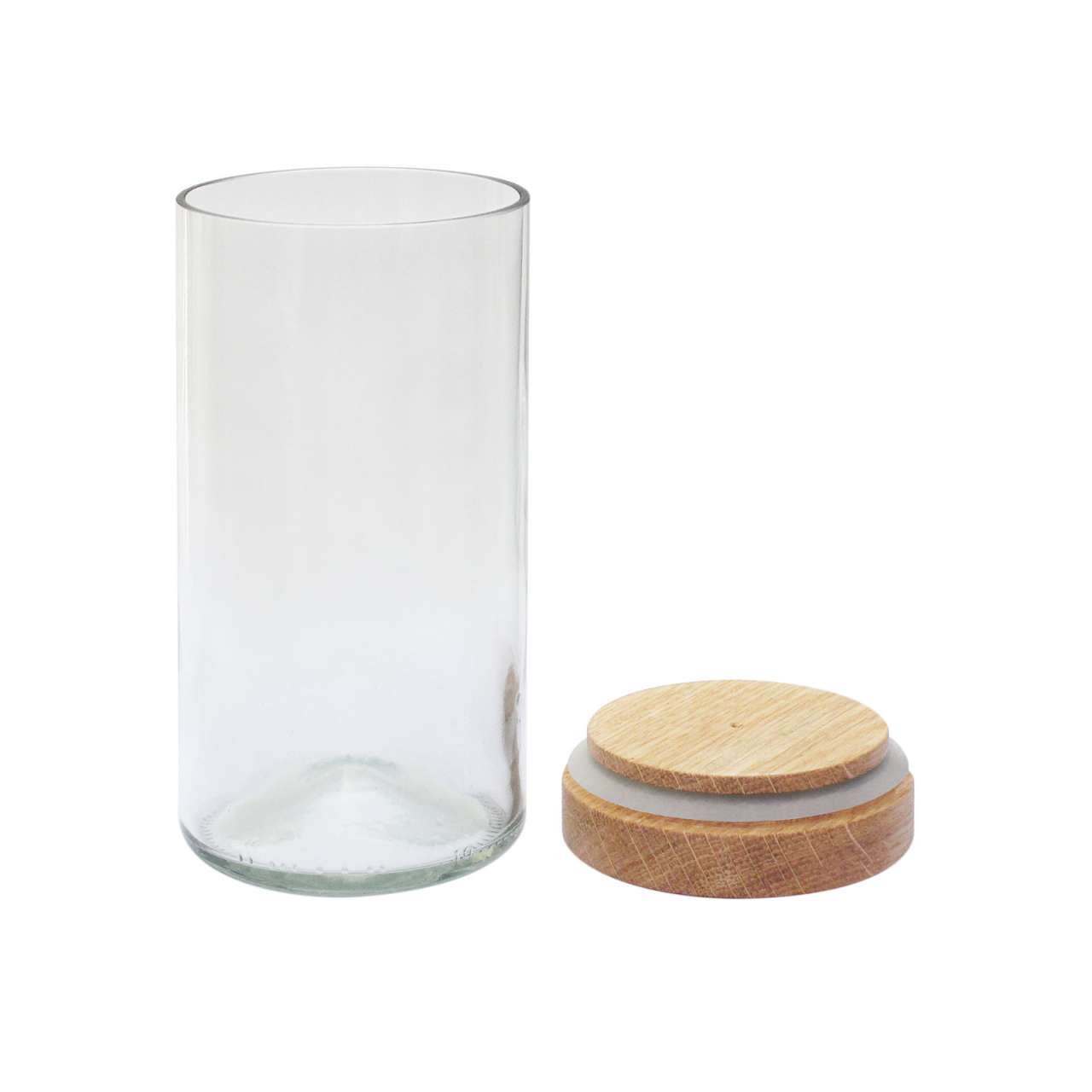 Side-by-side Side By Side - Storage Glass With Wooden Lid - For Stylish Storage