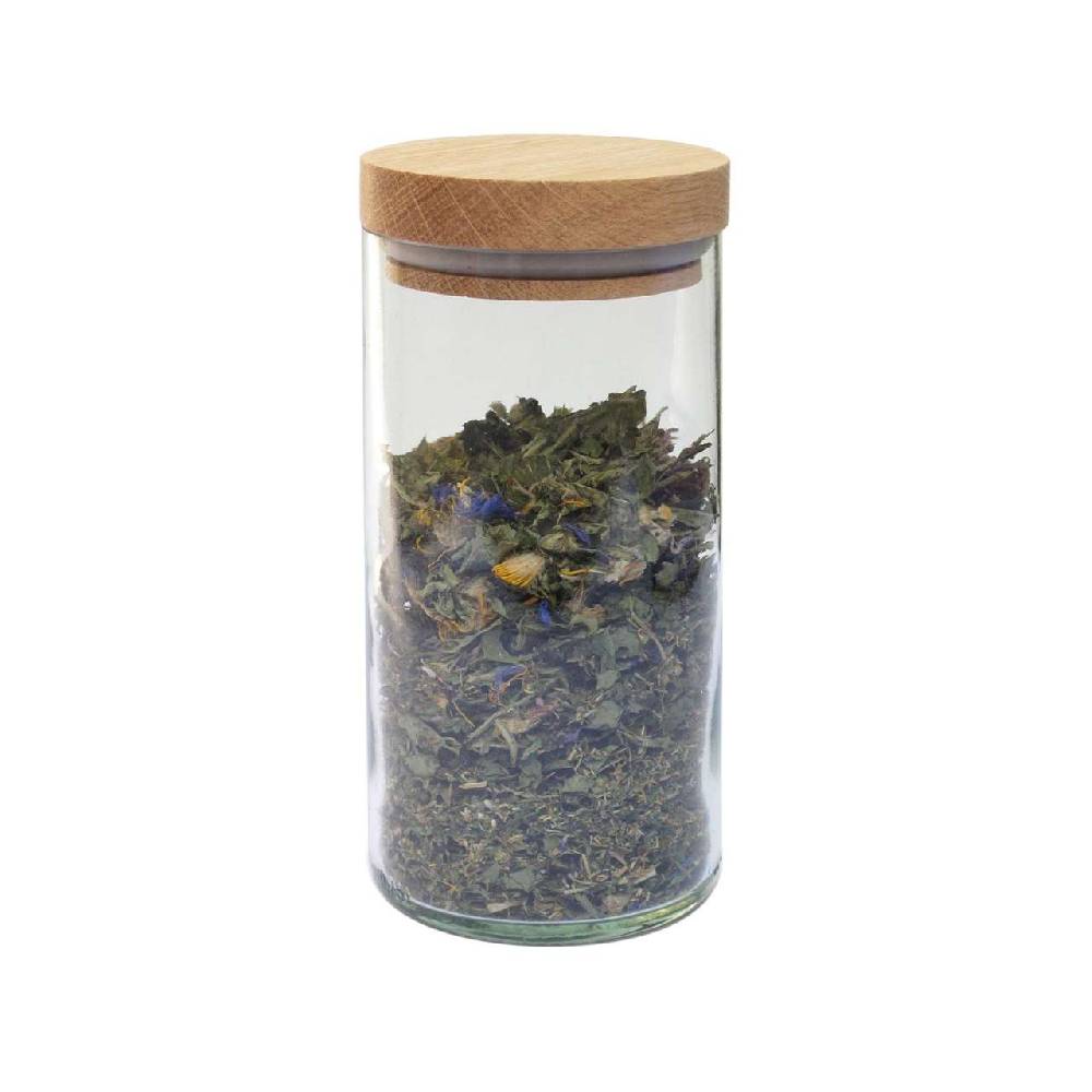 Side-by-side Side By Side - Storage Glass With Wooden Lid - For Stylish Storage