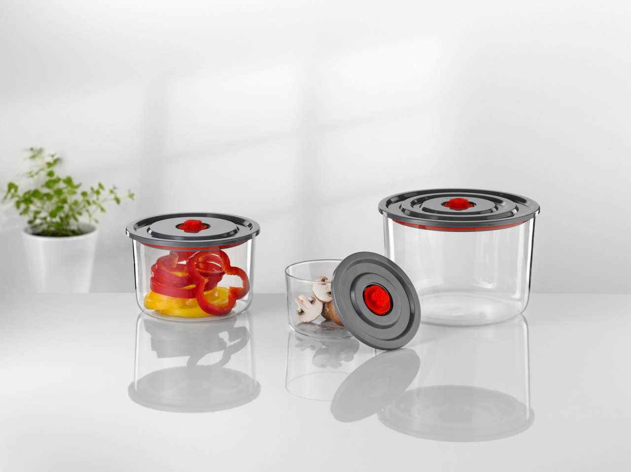 Purenature Simax Airtight Glass Container With Lid In Set Of 3