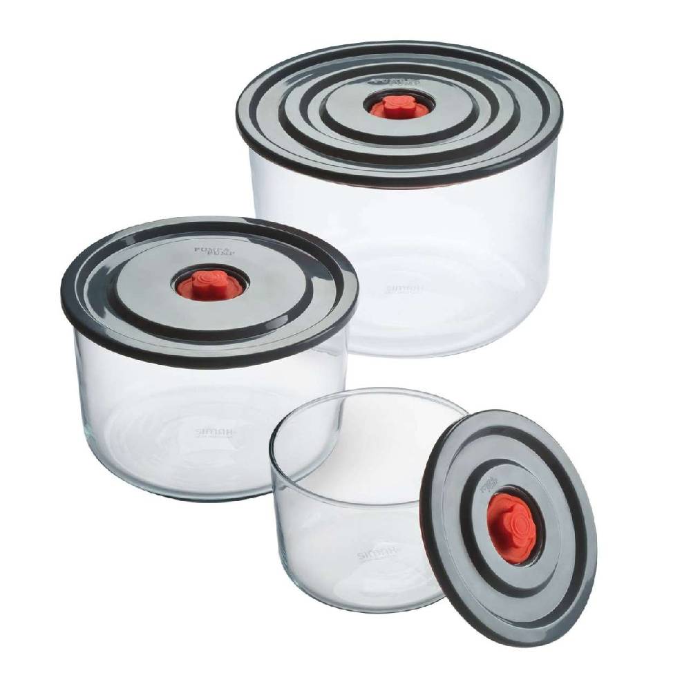 purenature Simax airtight glass container with lid in set of 3