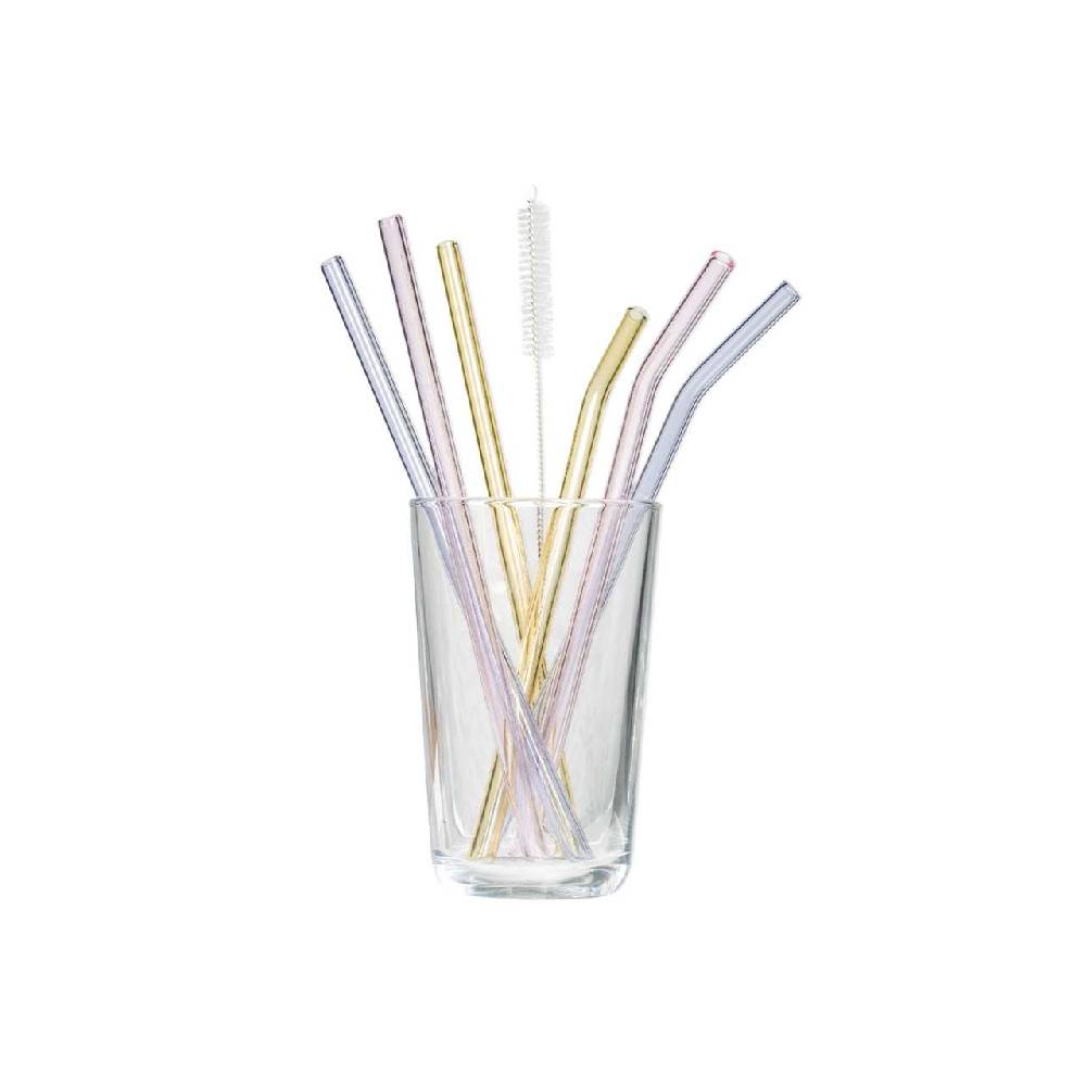 Tranquillo Tranquillo Straw Set 6 Pieces, Glass