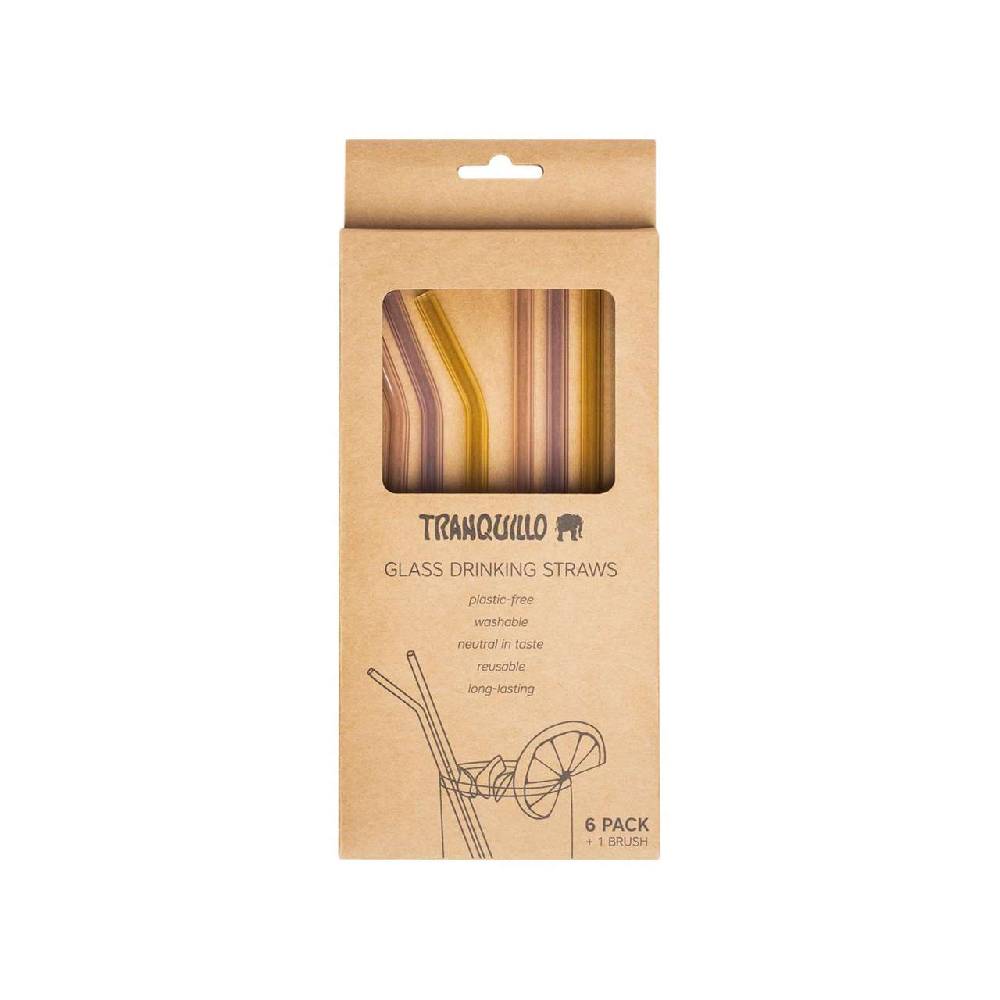 tranquillo Tranquillo straw set 6 pieces, glass
