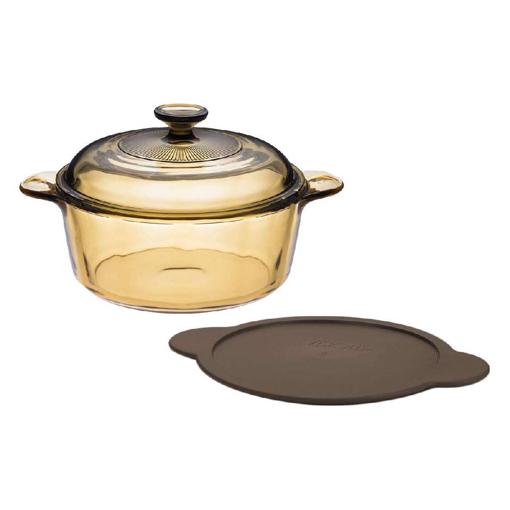 visions Visions Glass Casserole Dish with Lid & Airtight Plastic Cover