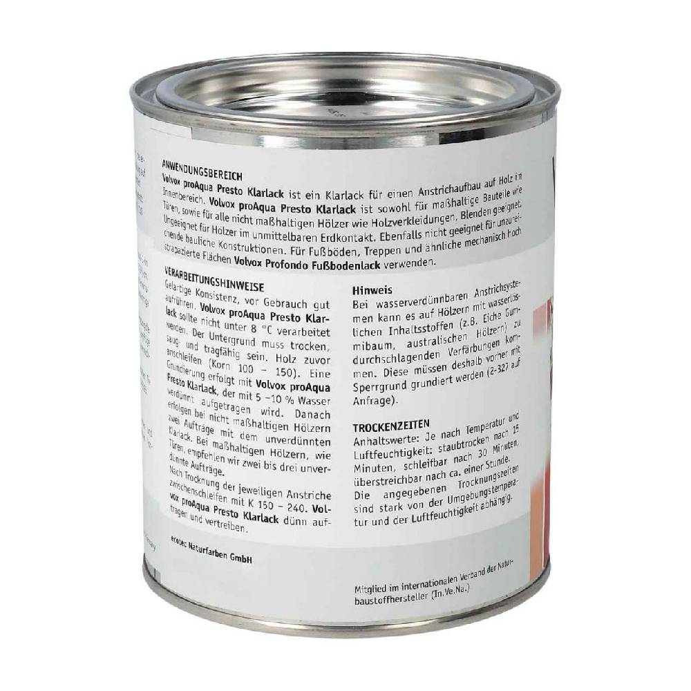 Volvox Volvox ProAqua Wood Varnish Clear - Solvent-free & Dilutable With Water