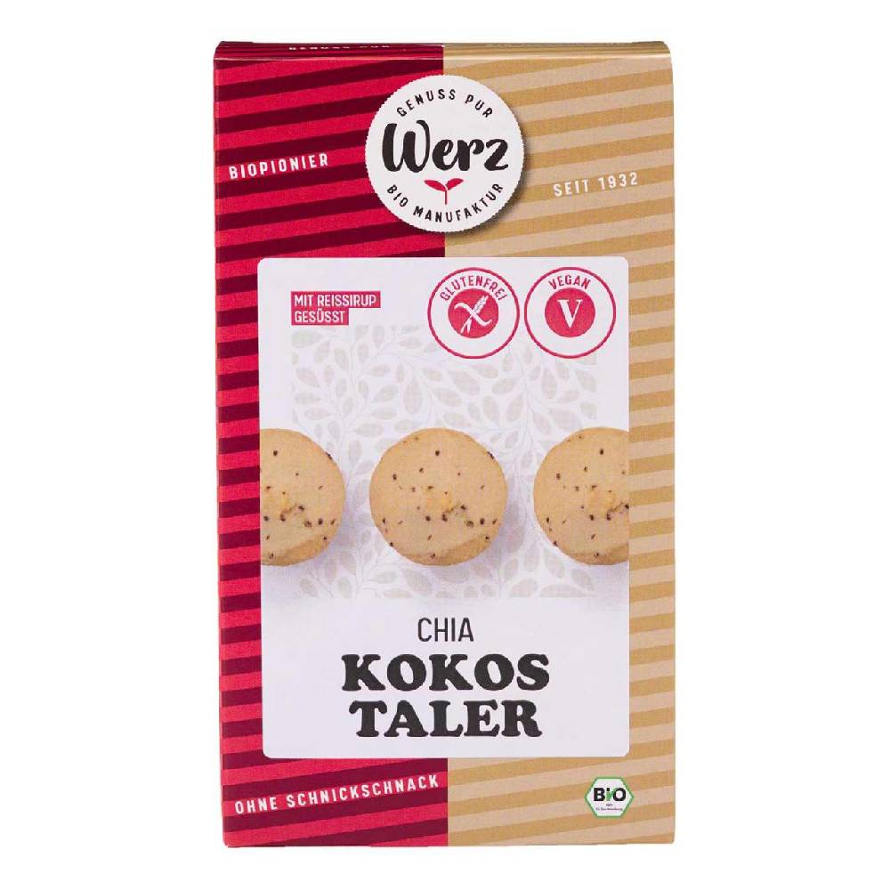 werz Werz Chia Taler gluten-free - Vegan organic biscuits with coconut
