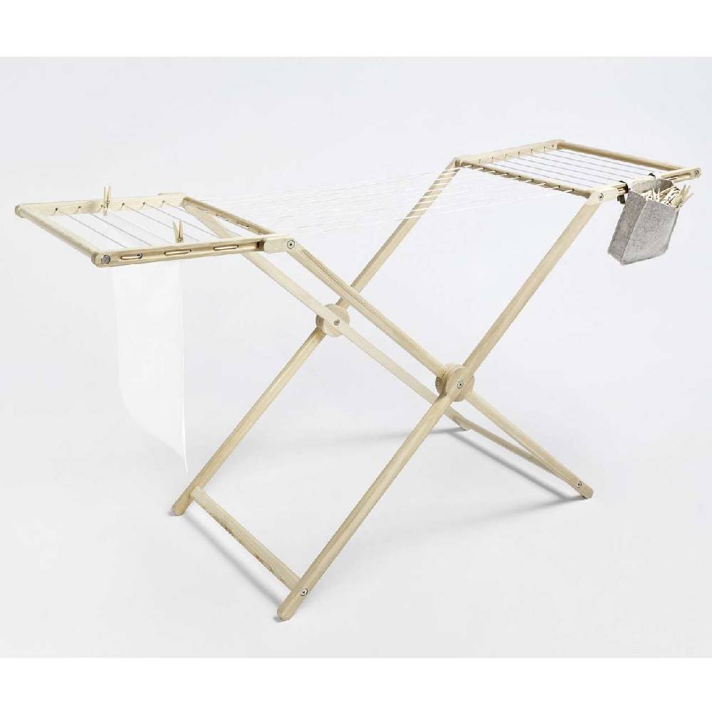 side-by-side Wooden laundry rack, foldable - Side by Side Design