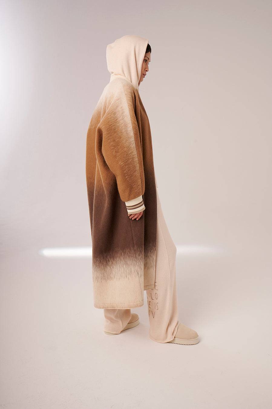 Liv Bergen Hoodie Knit In Creme