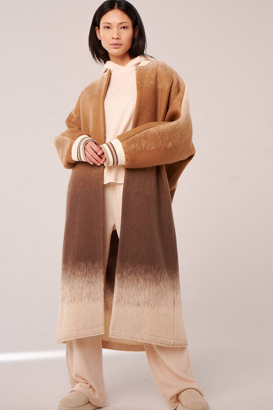 Liv Bergen Hoodie Knit In Creme