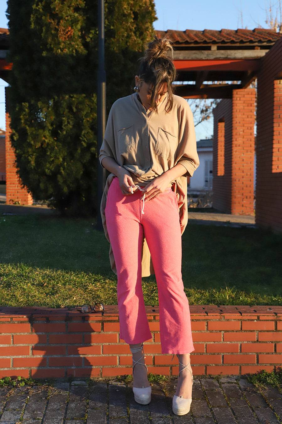 Liv Bergen Hose Frottee In Creme