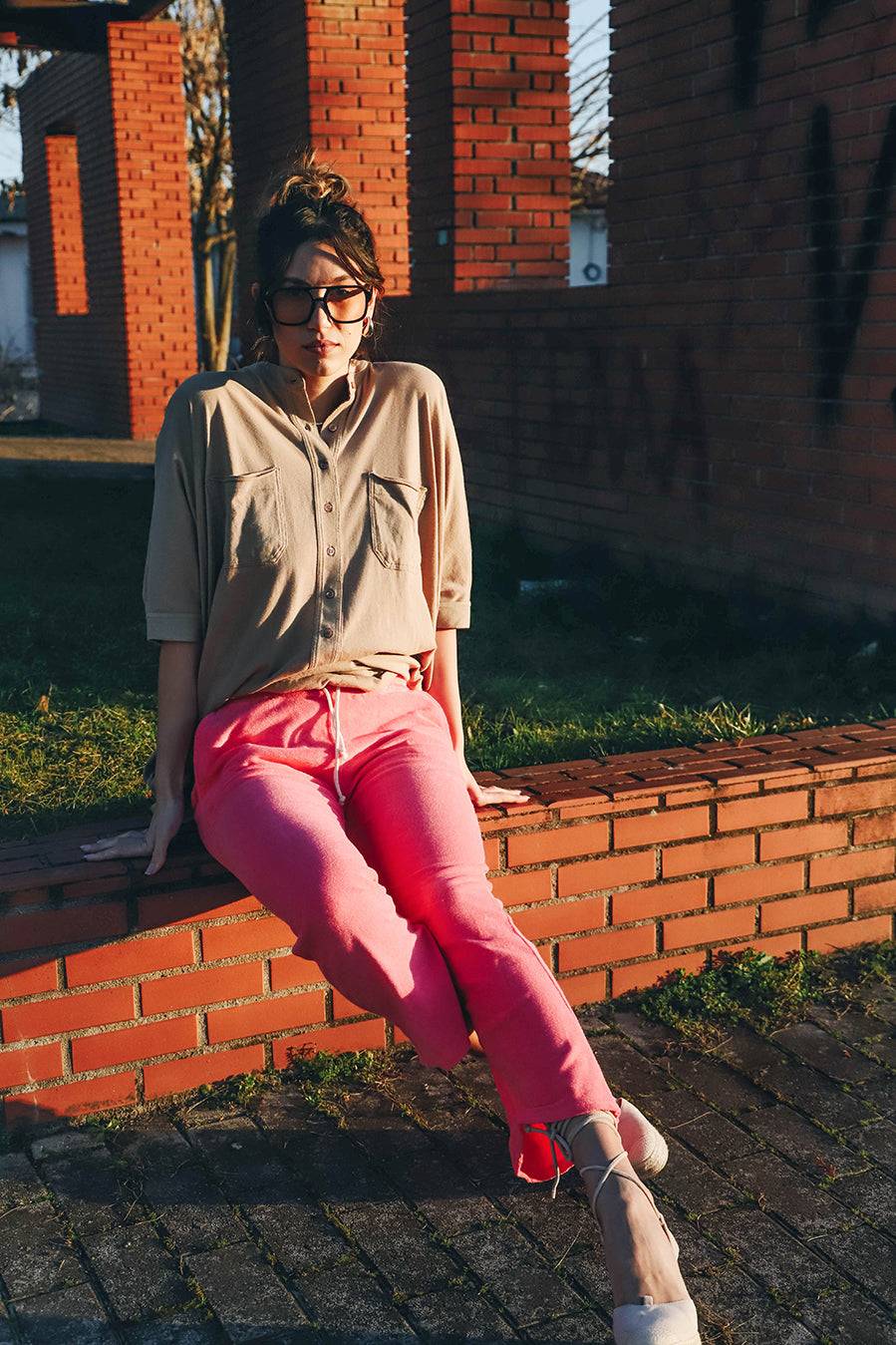 Liv Bergen Hose Frottee In Pink Lemonade