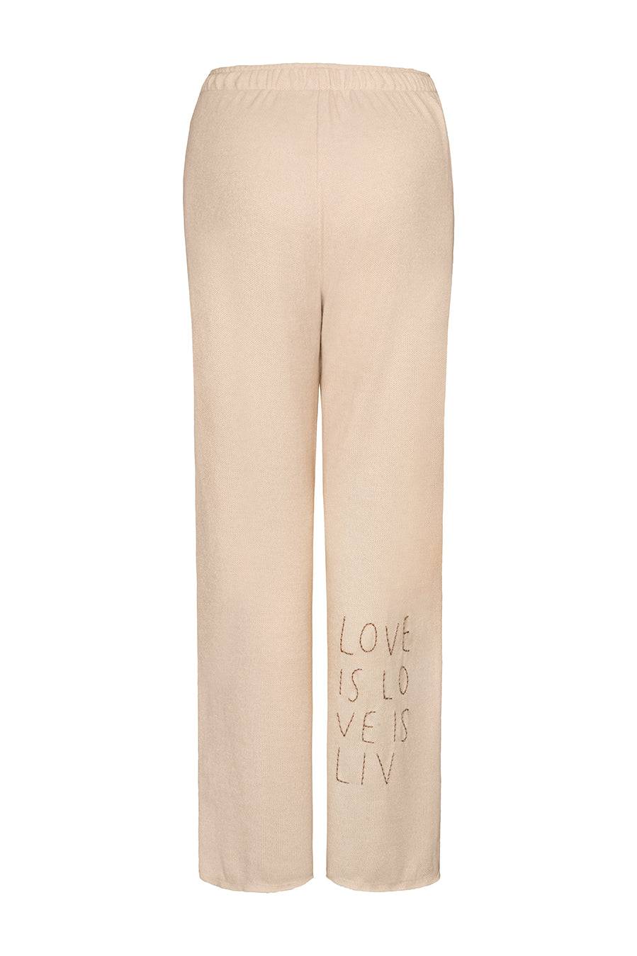 Liv Bergen Hose Knit In Creme
