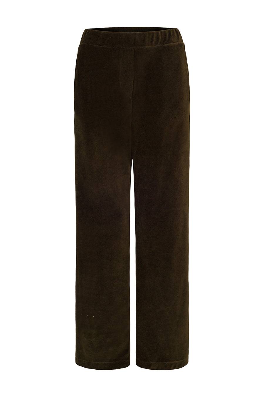 Liv Bergen Hose Velvet In Olive