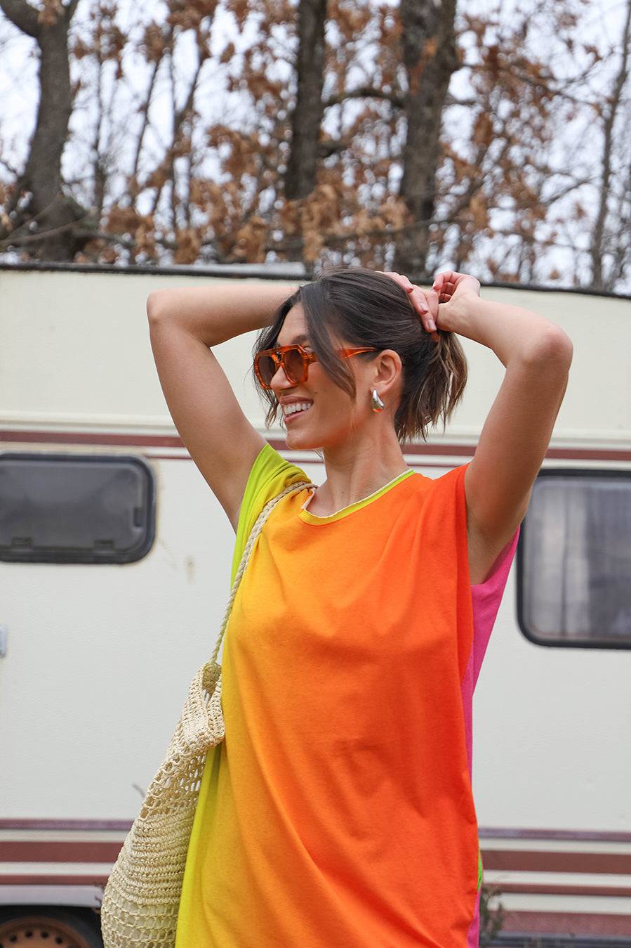 Liv Bergen Kleid Rainbow In Multicolour