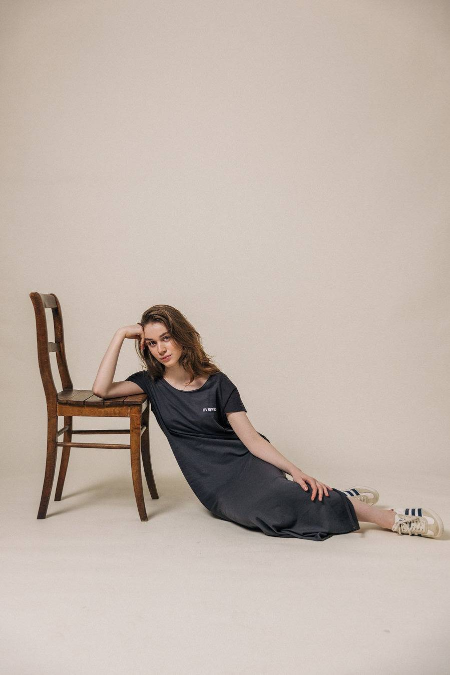 Liv Bergen Kleid Spray In Charcoal