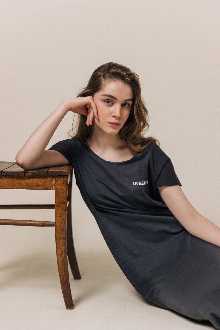 Liv Bergen Kleid Spray In Charcoal