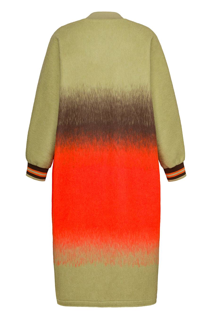 Liv Bergen Mantel Colored In Green/orange