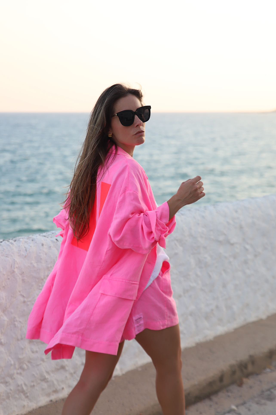 Liv Bergen Oversized Blazer HI In Neon Pink